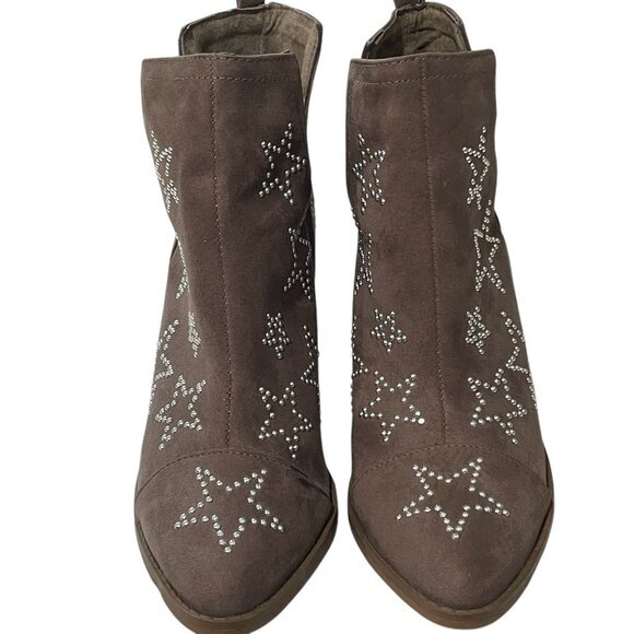 Carlos By Carlos Santana Westerly Womens Star Studded‎ Taupe Suede Ankle Booties - Picture 10 of 11